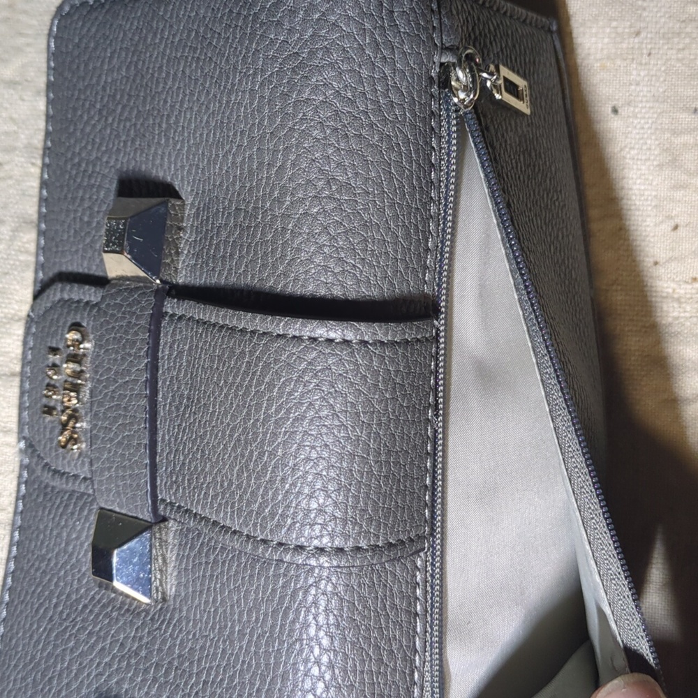 GUESS Charcoal with Gold Interior Multi- Sectional Women's Wallet ONLY $25 - Picture 7 of 7
